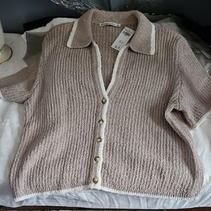 Abercrombie & Fitch Taupe Button-Up Cardigan